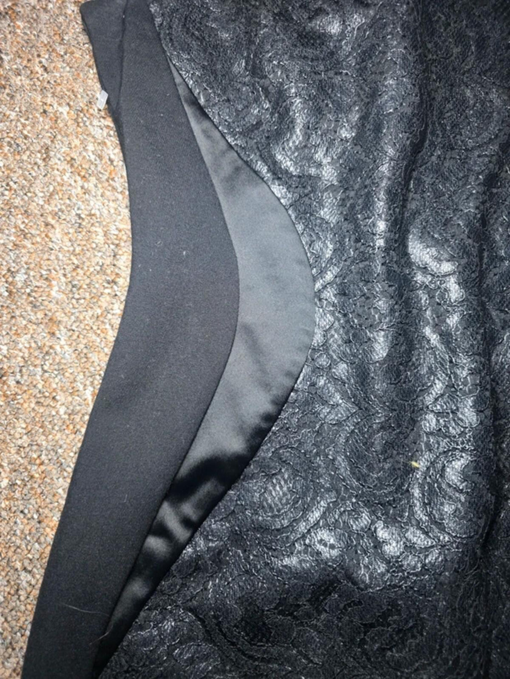 Damsel in a Dress Black Pencil Dress, Bodycon Panelled, Lace, sleeveless Size 12