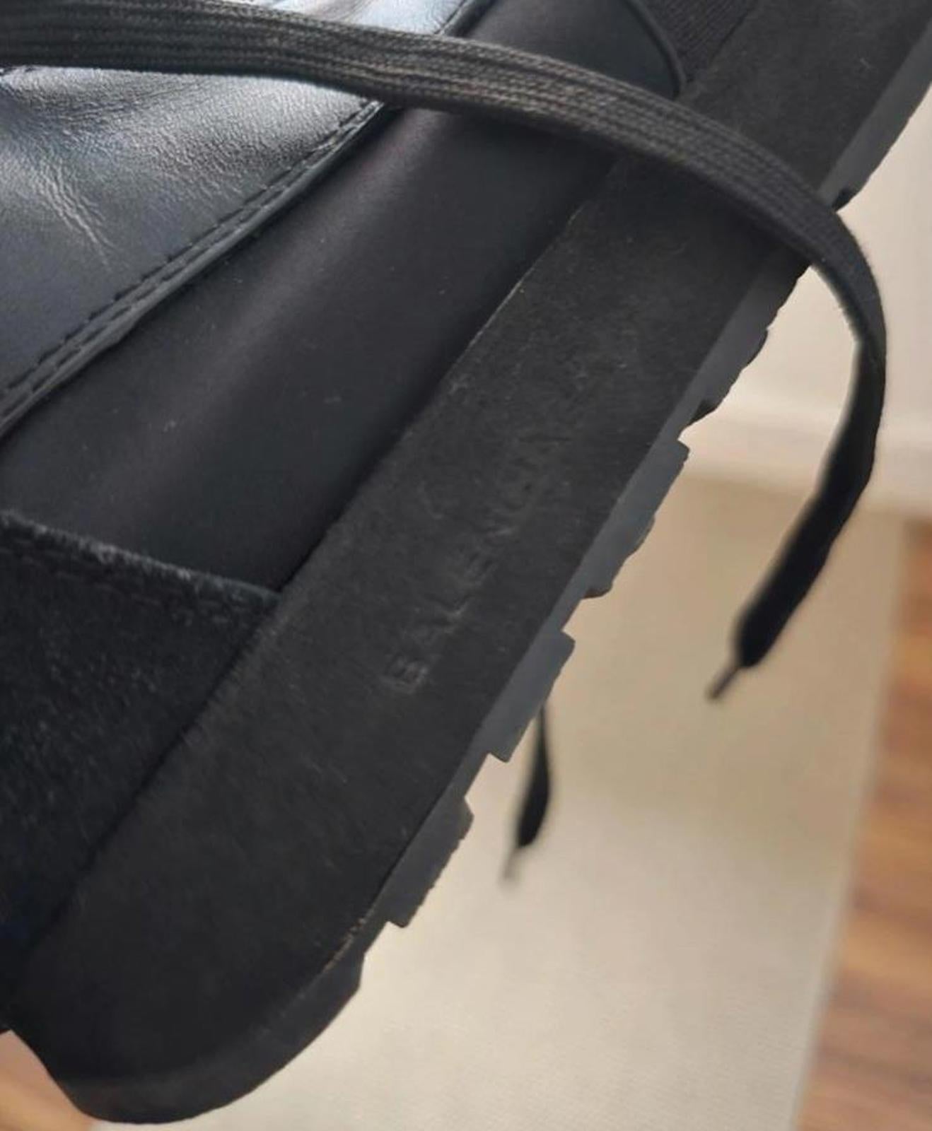 Balenciaga Black Mesh and Leather Sneakers, size UK5, race runner, designer