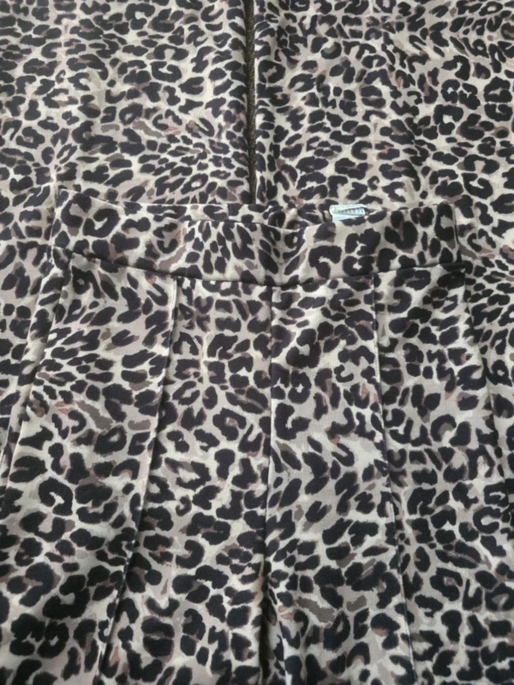 Berksha leopard print animal print flared leg jersey stretch trousers size S Y2K