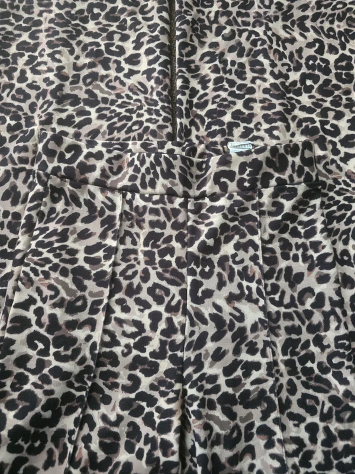 Berksha leopard print animal print flared leg jersey stretch trousers size S Y2K