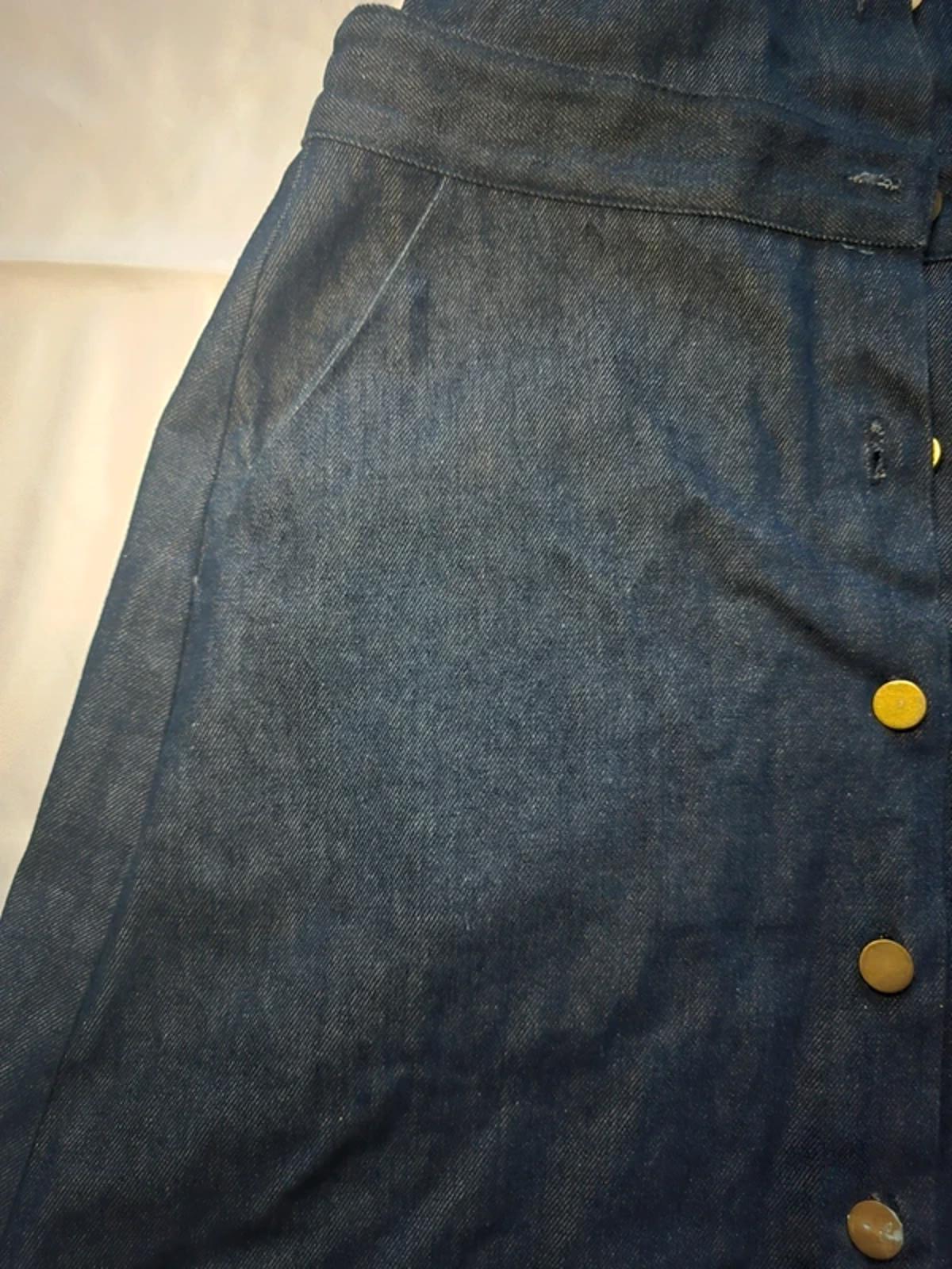 Goldie Dark Denim Pinafore Mini Dress, size 8, seen on many influencers