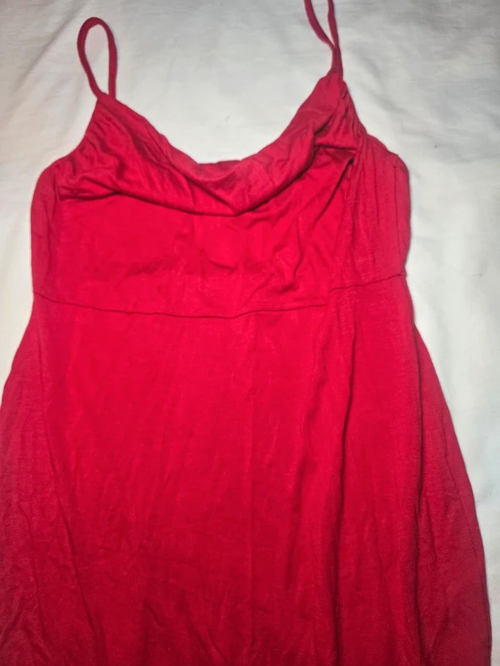 Asos Design Red cowl neck strappy midi jersey bodycon dress, size 10, bnwt