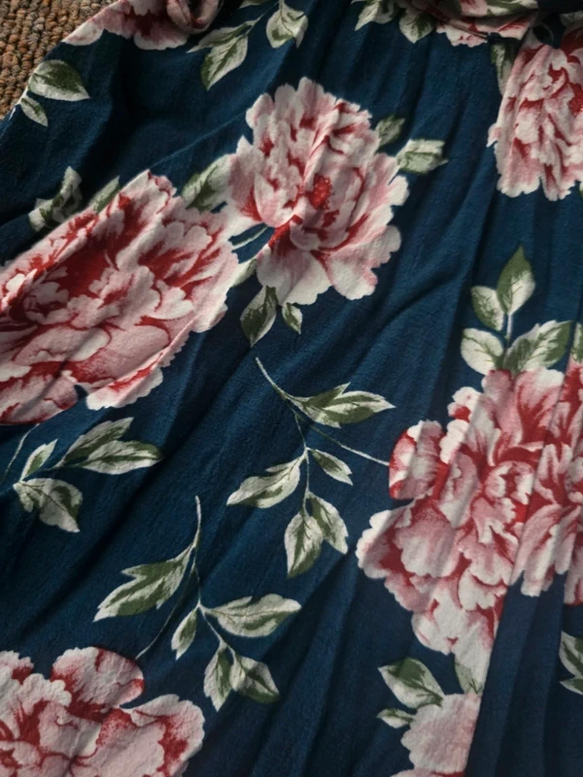 Topshop long sleeve floral print playsuit, romper, size 10, petite, summer, faux wrap