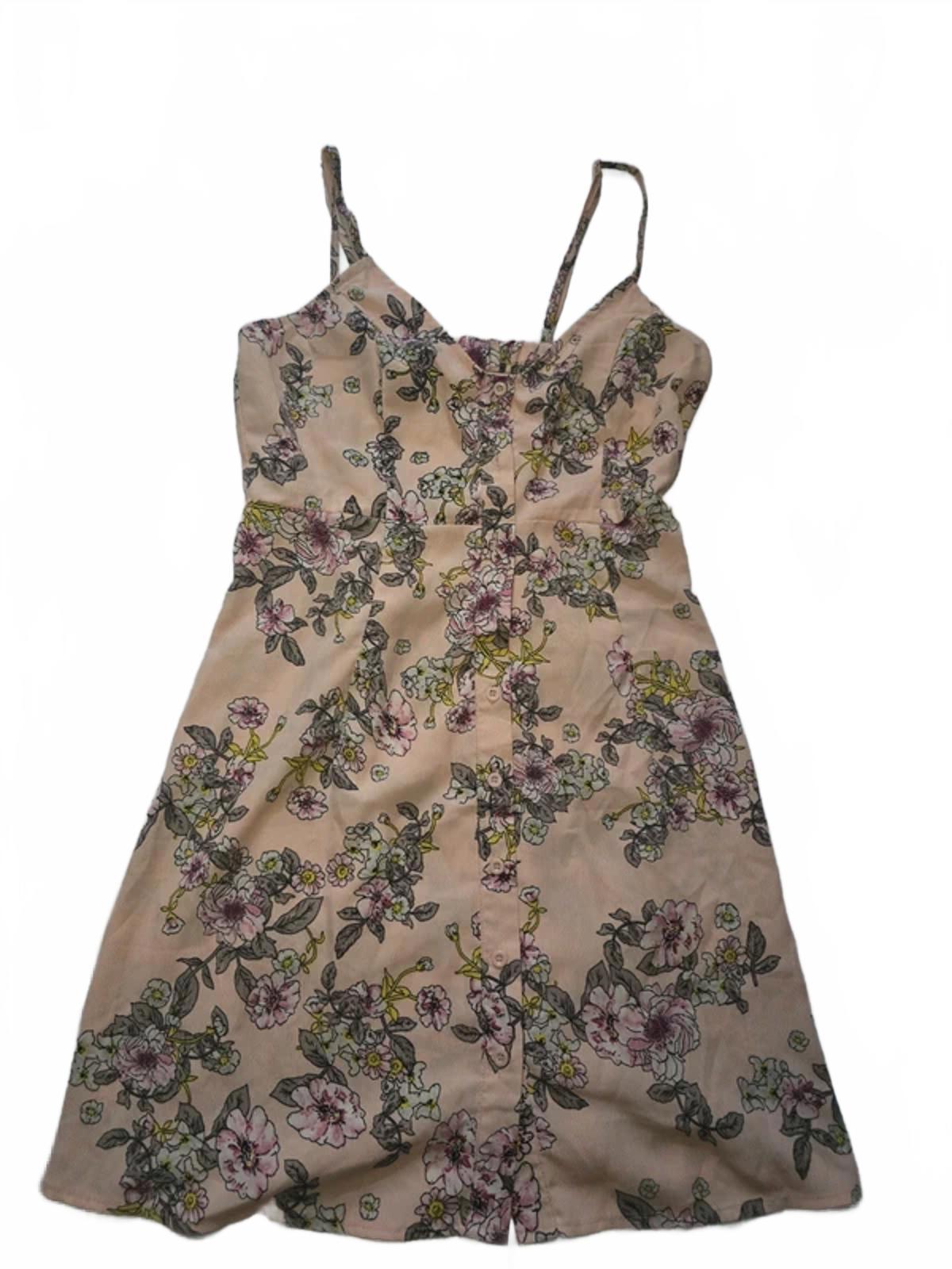 Floral print mini dress with open back detail, great for hol, summer, size 8