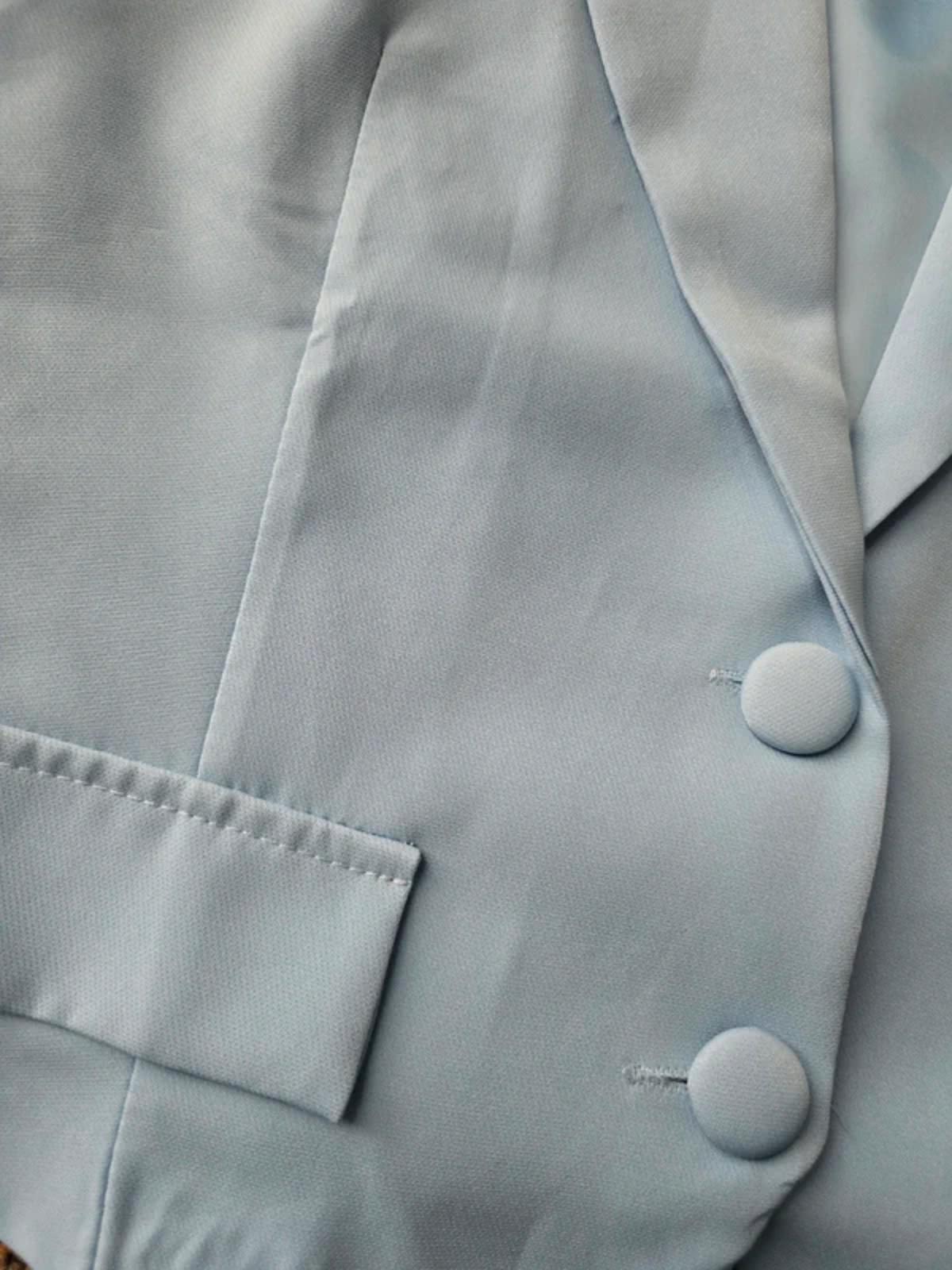 Boohoo BNWT, ladies pale blue fitted tailored sleeveless waistcoat, size 10