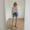 Italy Moda BNWT Cream Blouse, off the shoulder bardot, ruffle balloon sleeve
