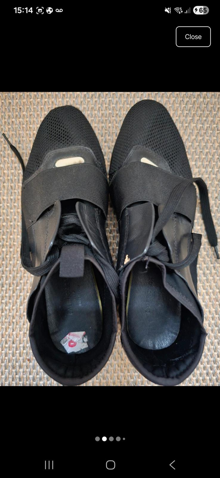 Balenciaga Black Mesh and Leather Sneakers, size UK5, race runner, designer
