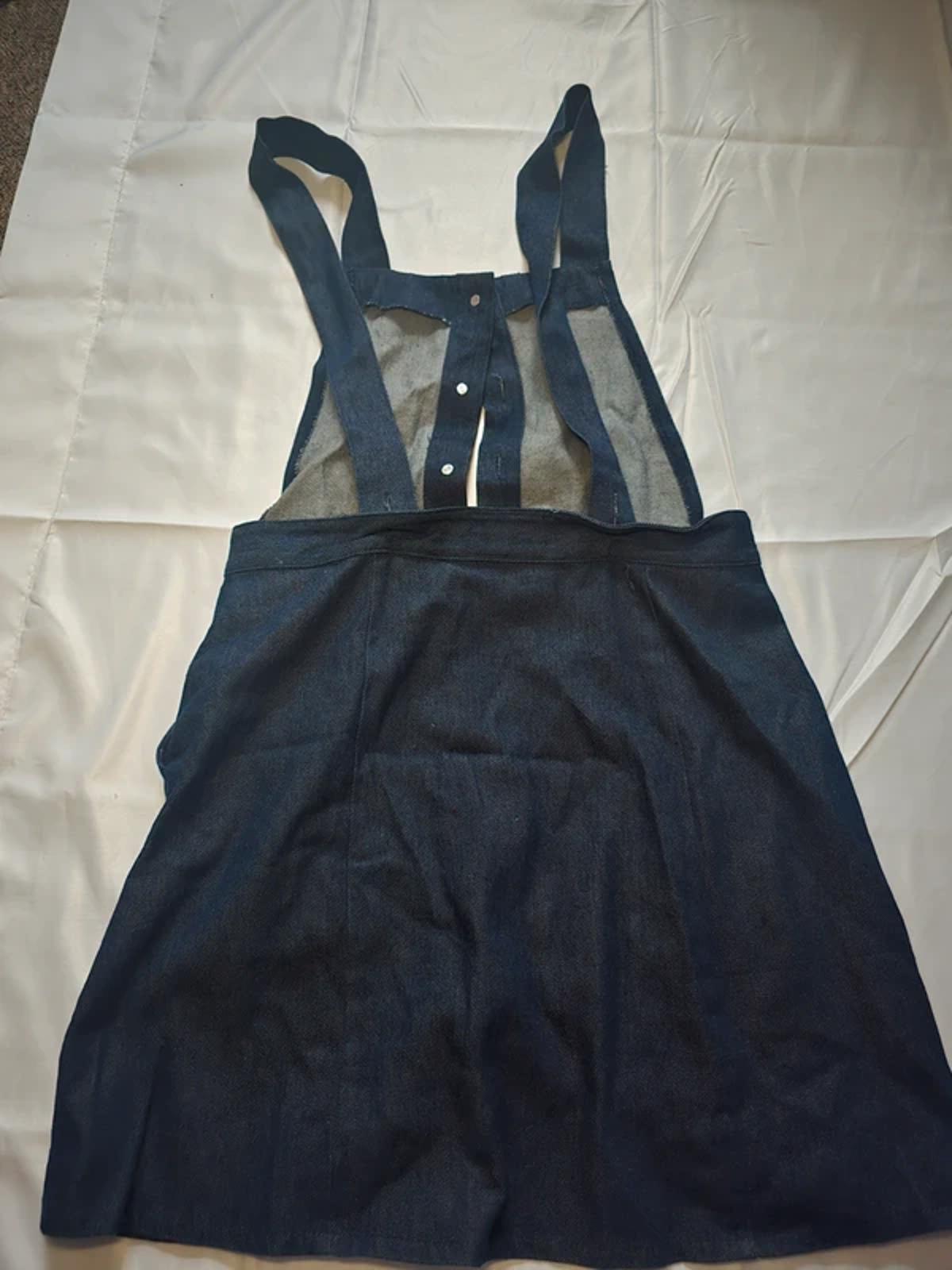 Goldie Dark Denim Pinafore Mini Dress, size 8, seen on many influencers