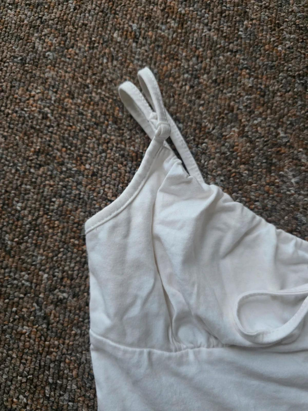 White Ruched Tie-Front Bodysuit size S, excellent condition