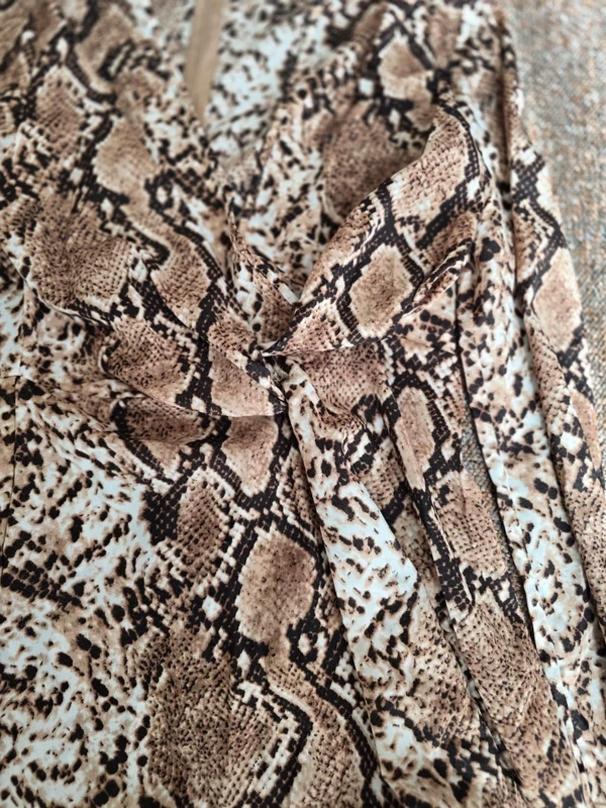 I Saw It First Long sleeve faux wrap animal print mini dress, size 10