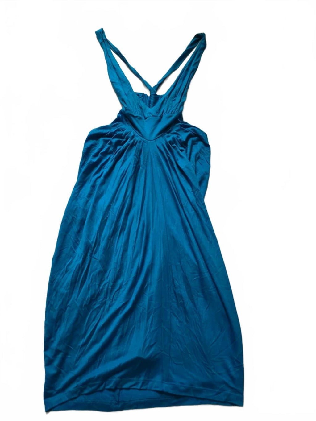 Ted Baker cobalt blue jersey drape dress, size S, VGC, worn once, twist back