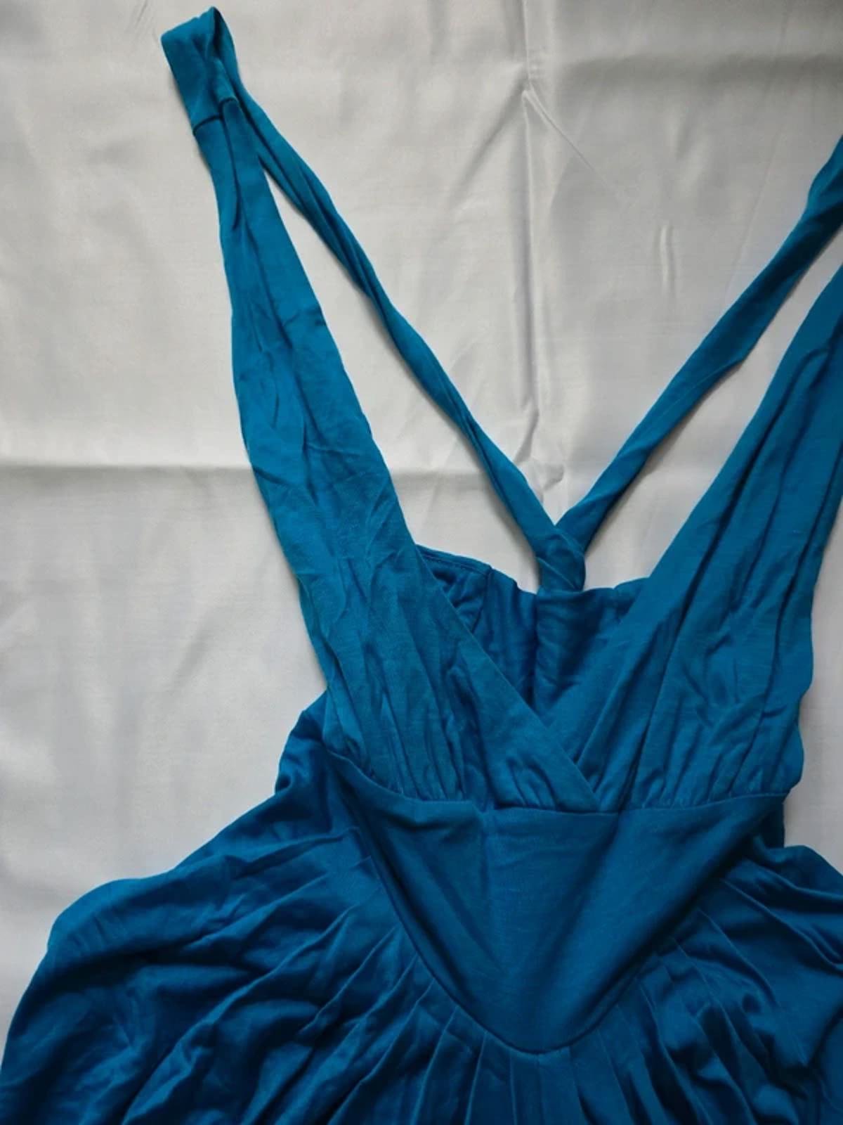 Ted Baker cobalt blue jersey drape dress, size S, VGC, worn once, twist back