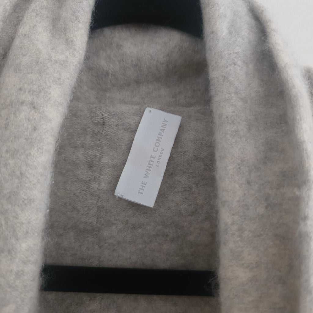 White Company Cashmere Open Front Cardigan Sweater, Size L