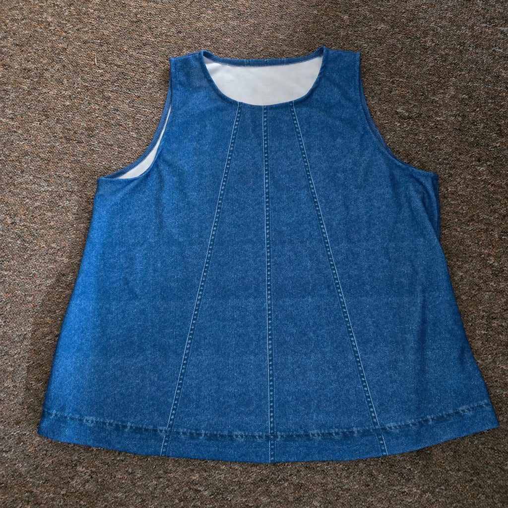 Blue Denim Sleeveless Top and Shorts Set, Coord, Matching Set, size 2XL 18/20