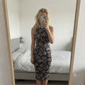 Apricot Black and Beige Floral Sleeveless Midi Dress UK14, jersey, soft, bodycon