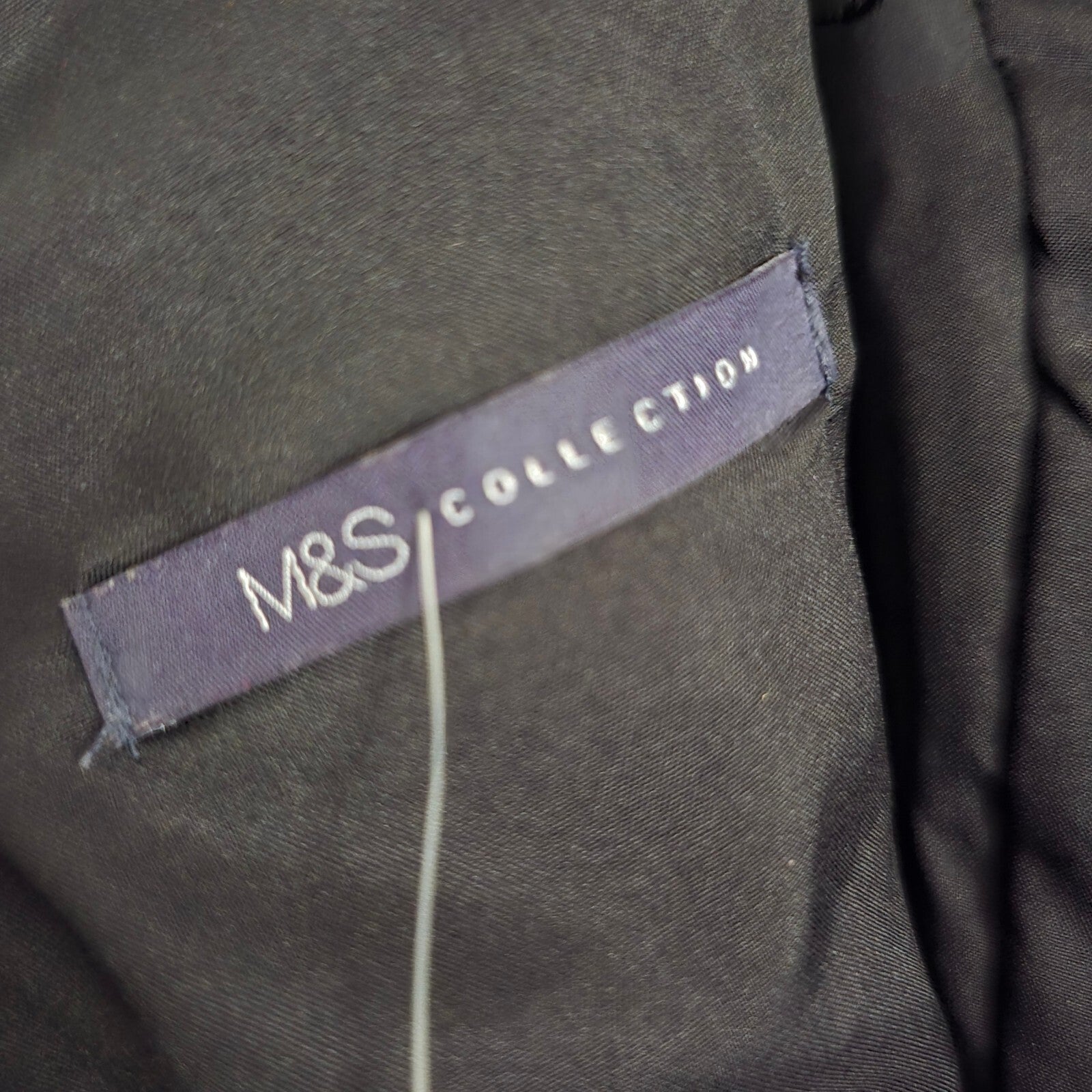M&S Collection Black Sleeveless V-Neck Formal Business Tailored Midi Dress UK 14