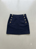 J.Crew Navy Blue Mini Skirt with Gold Buttons Size 2 (size 6/8)
