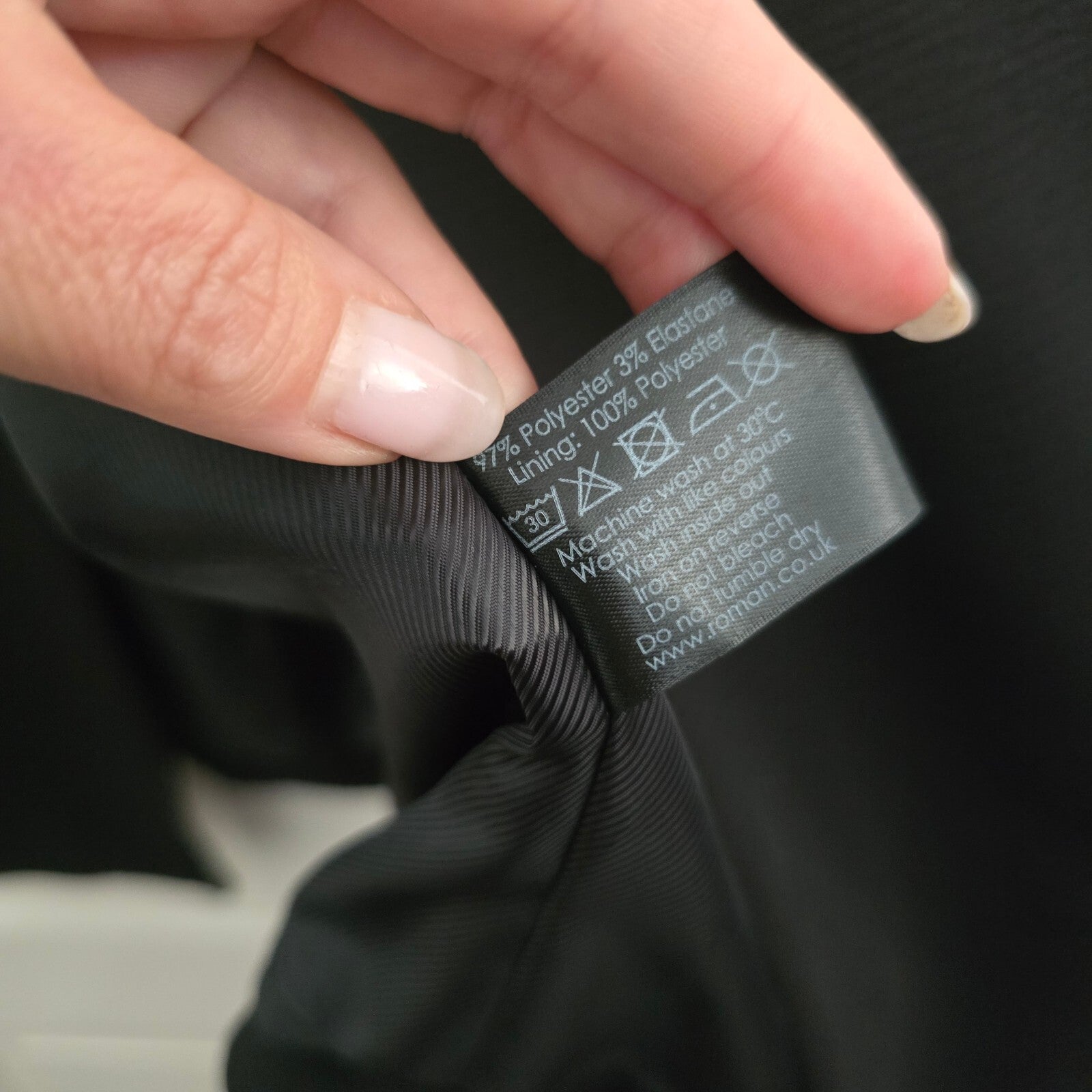 Roman Women's Black Textured Longline Coat Size 18 with Satin Lining, BNWT