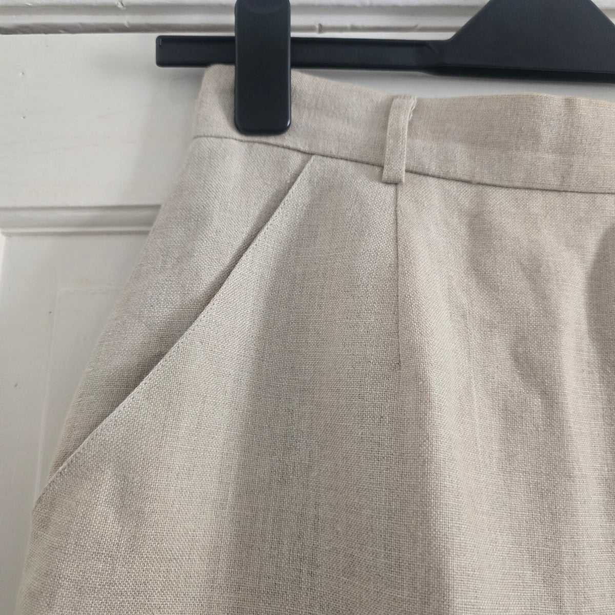 JH Collectibles Beige Linen Blend Skirt Suit Set Size 8, Coord, 2 piece, vintage