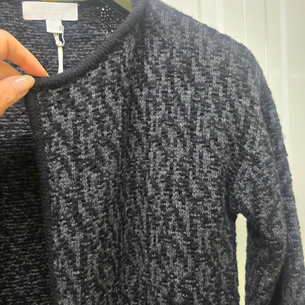 The White Company Black and Grey Merino Wool Cardigan Size UK 4, BNWT