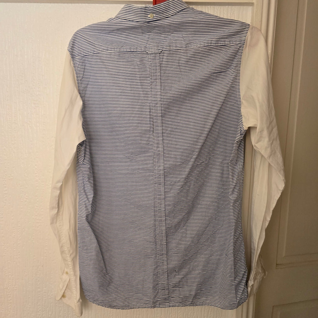 Fred Perry Men's Button-Down Shirt with Blue Stripes White Sleeves, Slim Fit, M