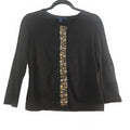Boden Women's Black Wool Embellished Cardigan Size 12