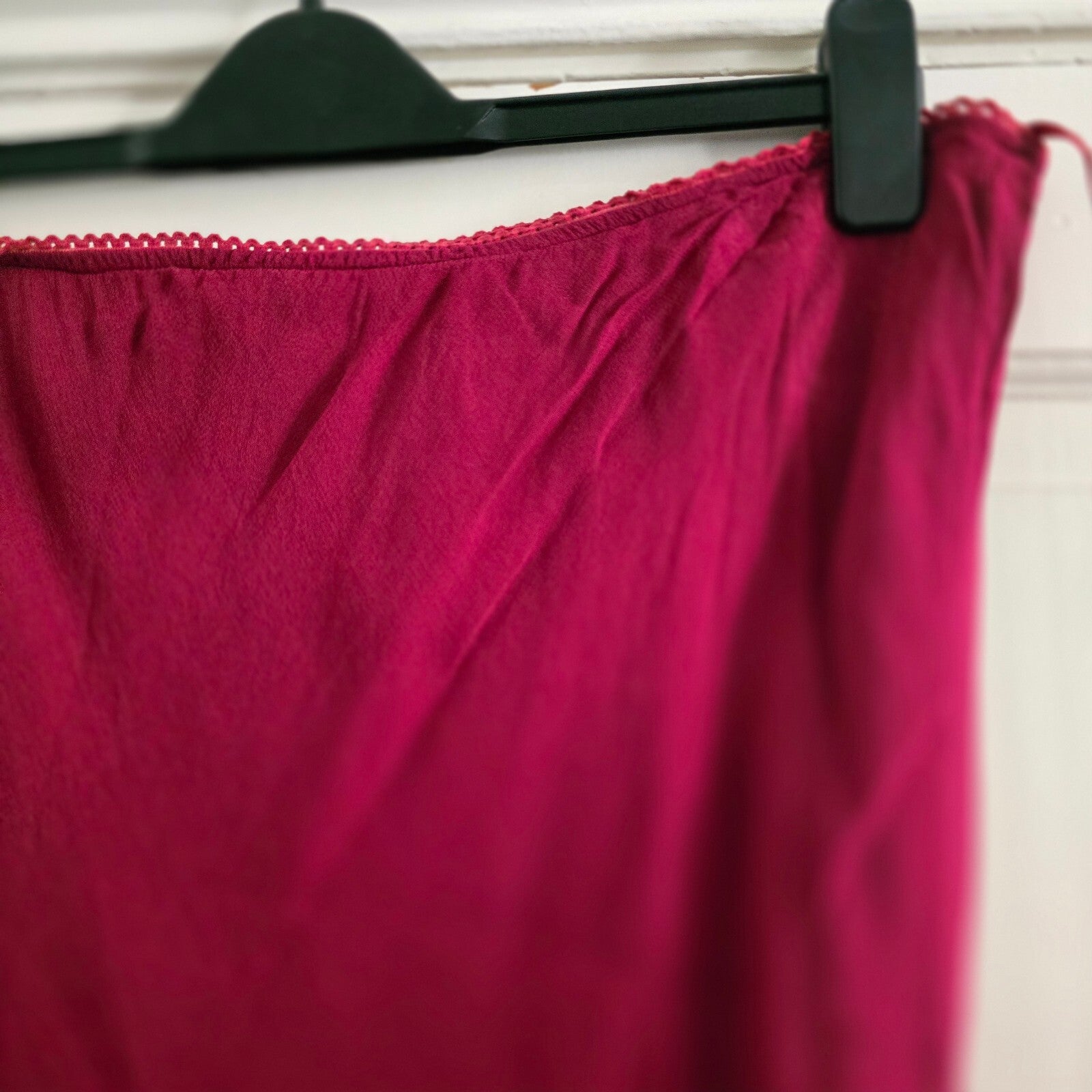 Wallis Burgundy Beaded Hem Midi Skirt UK Size 14, vintage,
