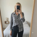 Esmara Black and White Snake Print Long Sleeve Shirt Blouse, Size 36, uk 8