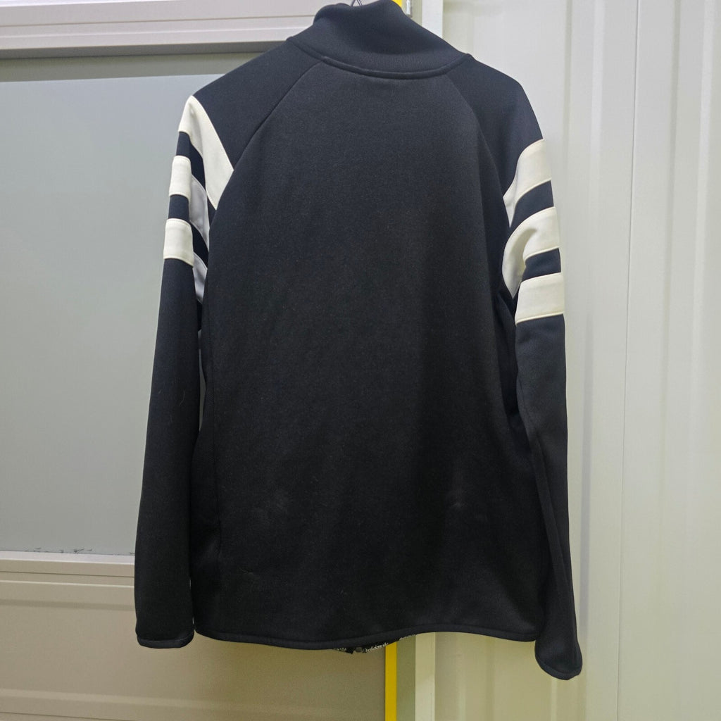 Adidas Originals Vintage Black Track Jacket, White Striped Sleeves, Trefoil Logo