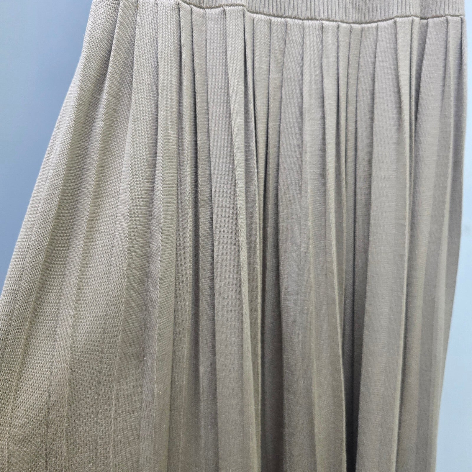 Joseph Beige Ribbed Knit Pleated Dress Size S vintage designer rare