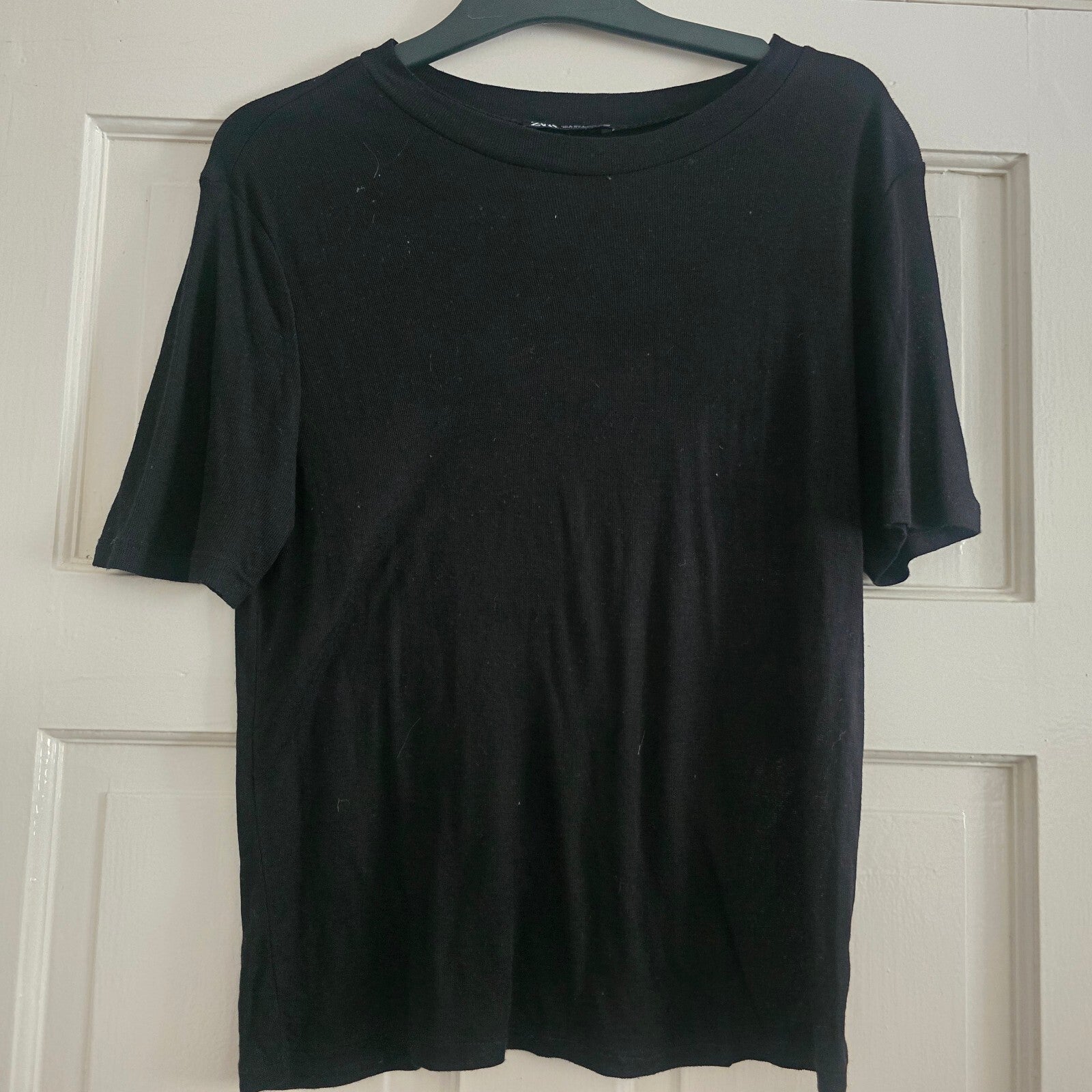 Zara Black Short Sleeve T-Shirt Size L, part of a coord, selling skirt also