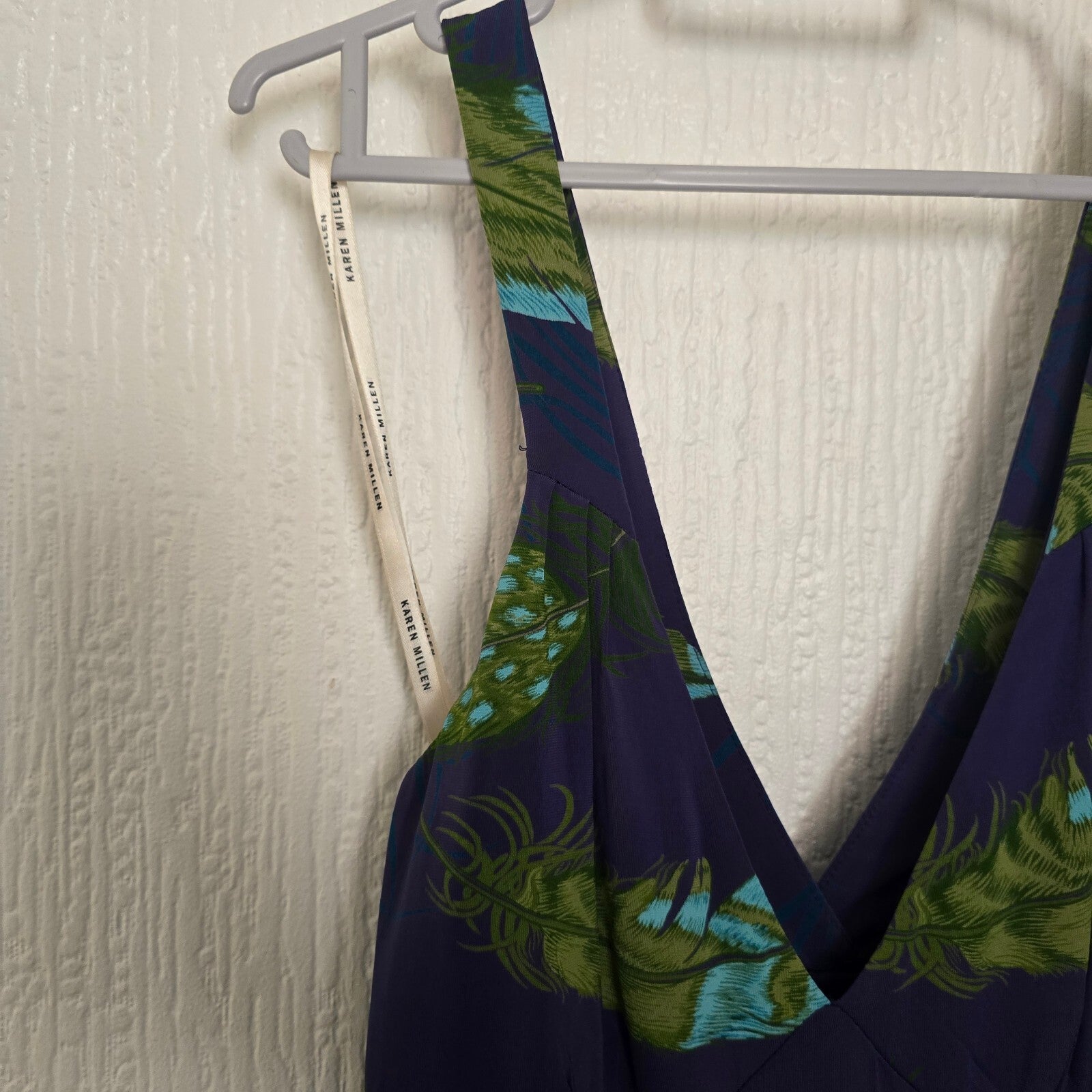 Karen Millen Floral Print Purple Viscose Dress UK 10
