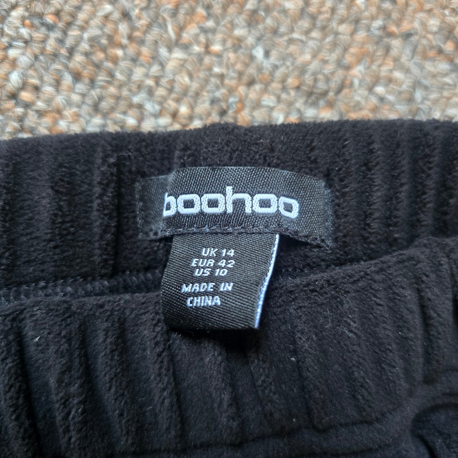 boohoo Black Wide Leg Lounge Pants UK 14