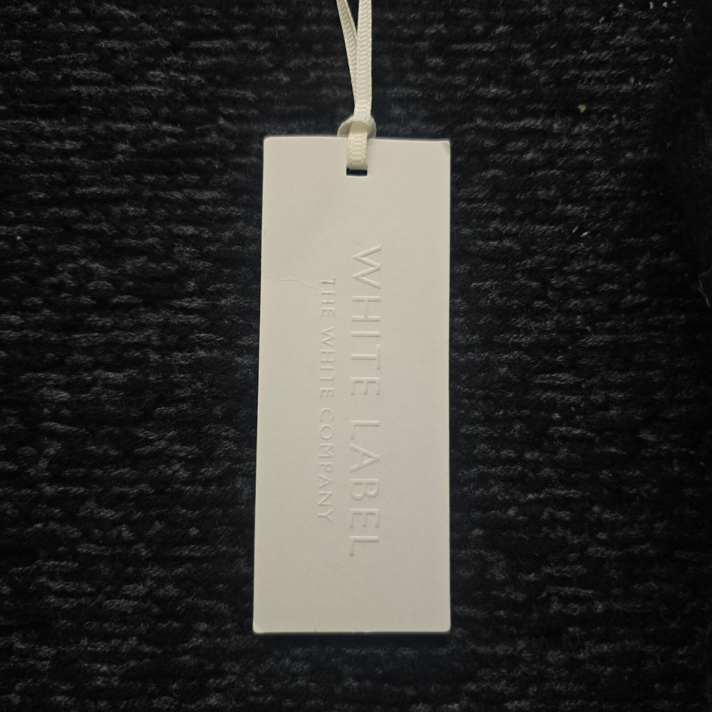 The White Company Black and Grey Merino Wool Cardigan Size UK 4, BNWT
