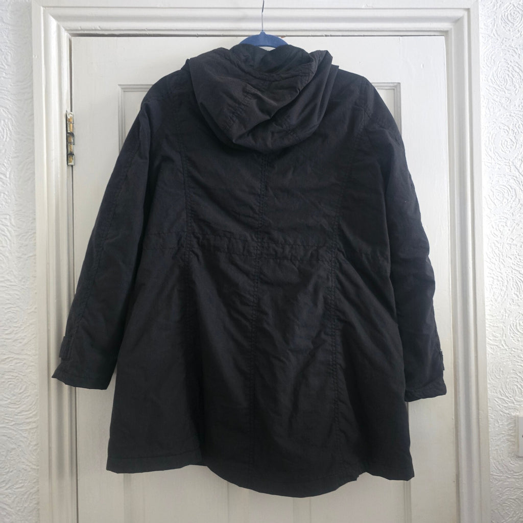 Uniqlo Black Hooded slighty padded warm Parka Coat, Size Small
