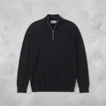 Topman Black Cotton Half-Zip Pullover Jumper Sweater Medium
