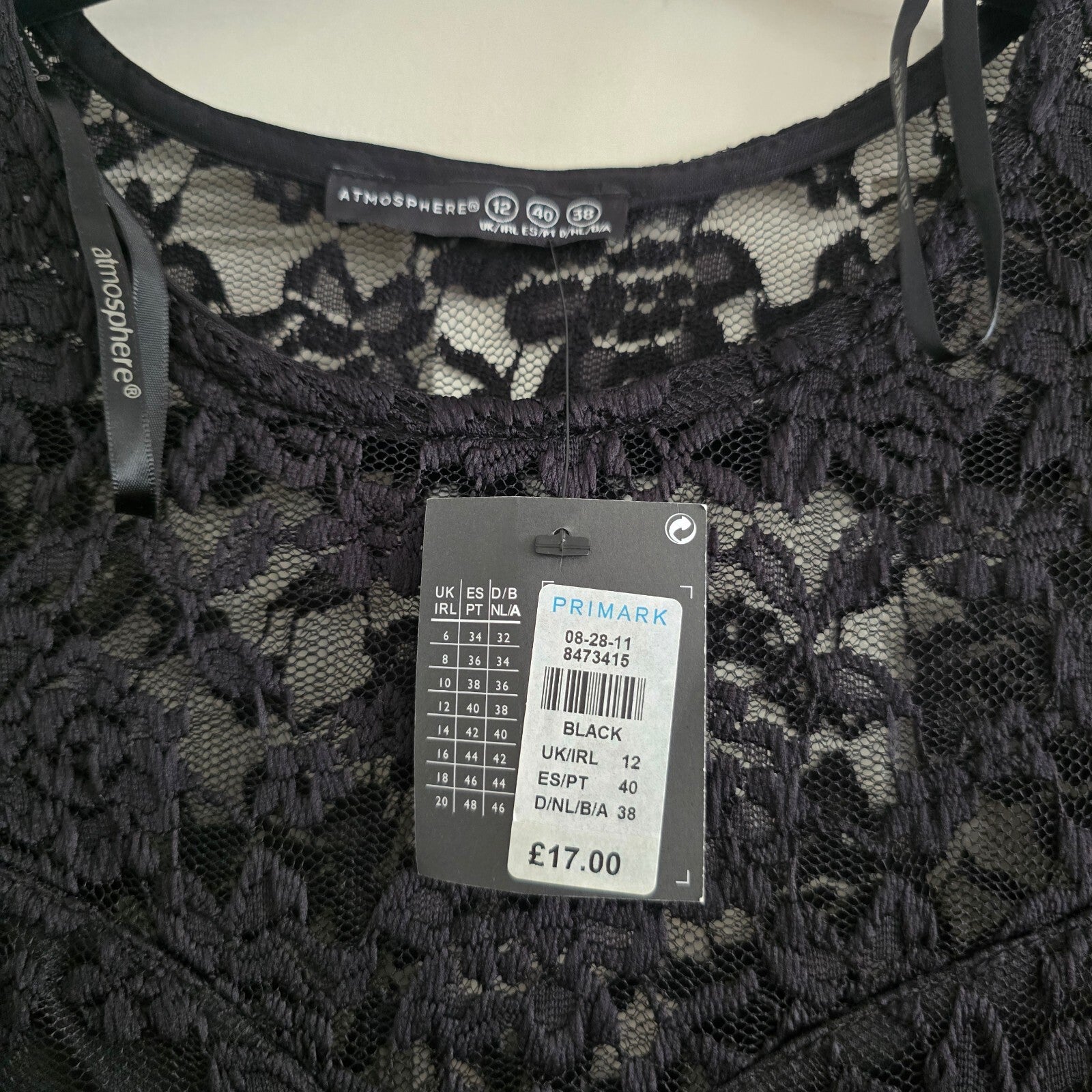 Atmosphere Black Lace Midi Dress UK 12 BNWT glam party