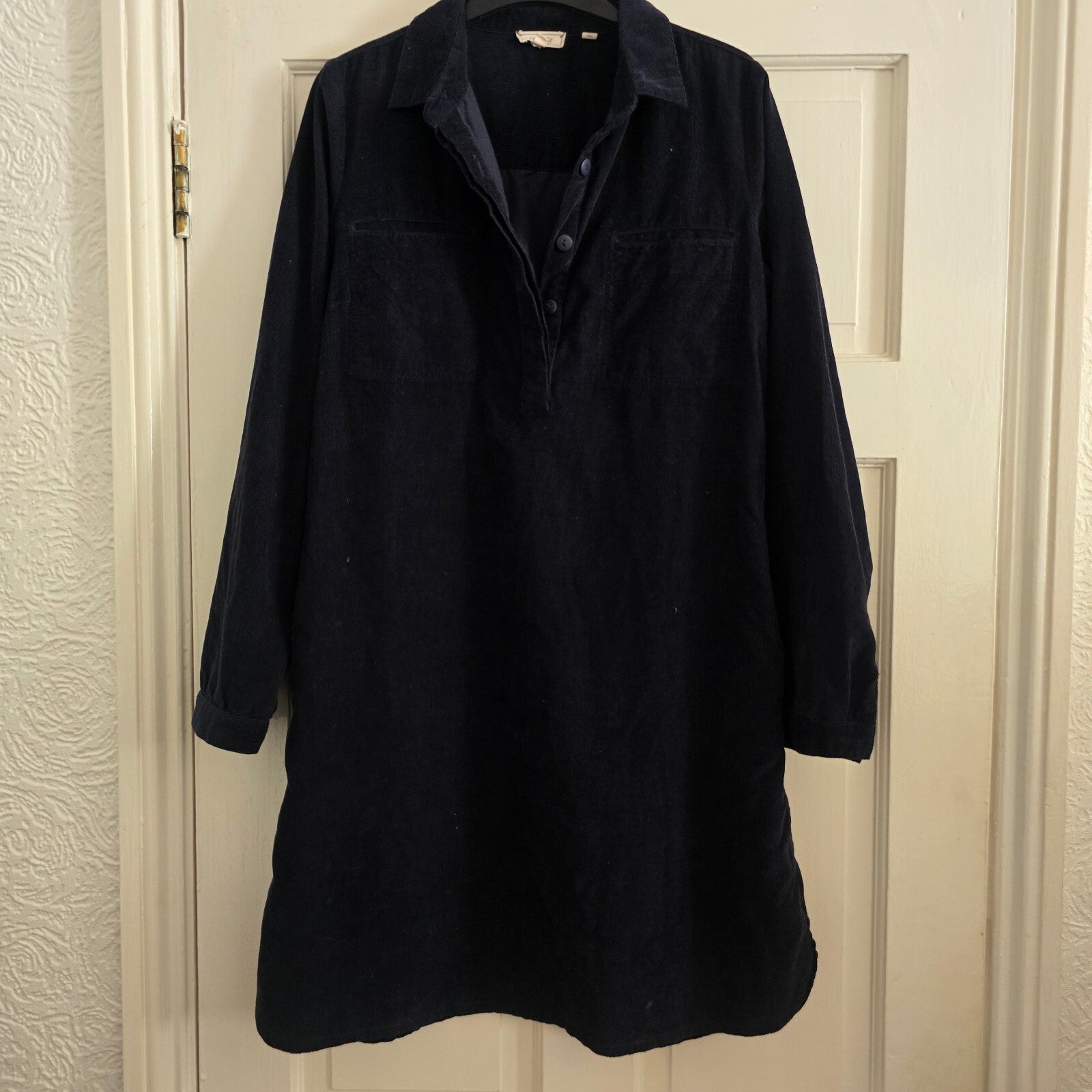Fat Face Navy Blue Corduroy Tunic Shirt Knee length Dress UK 10, long sleeve