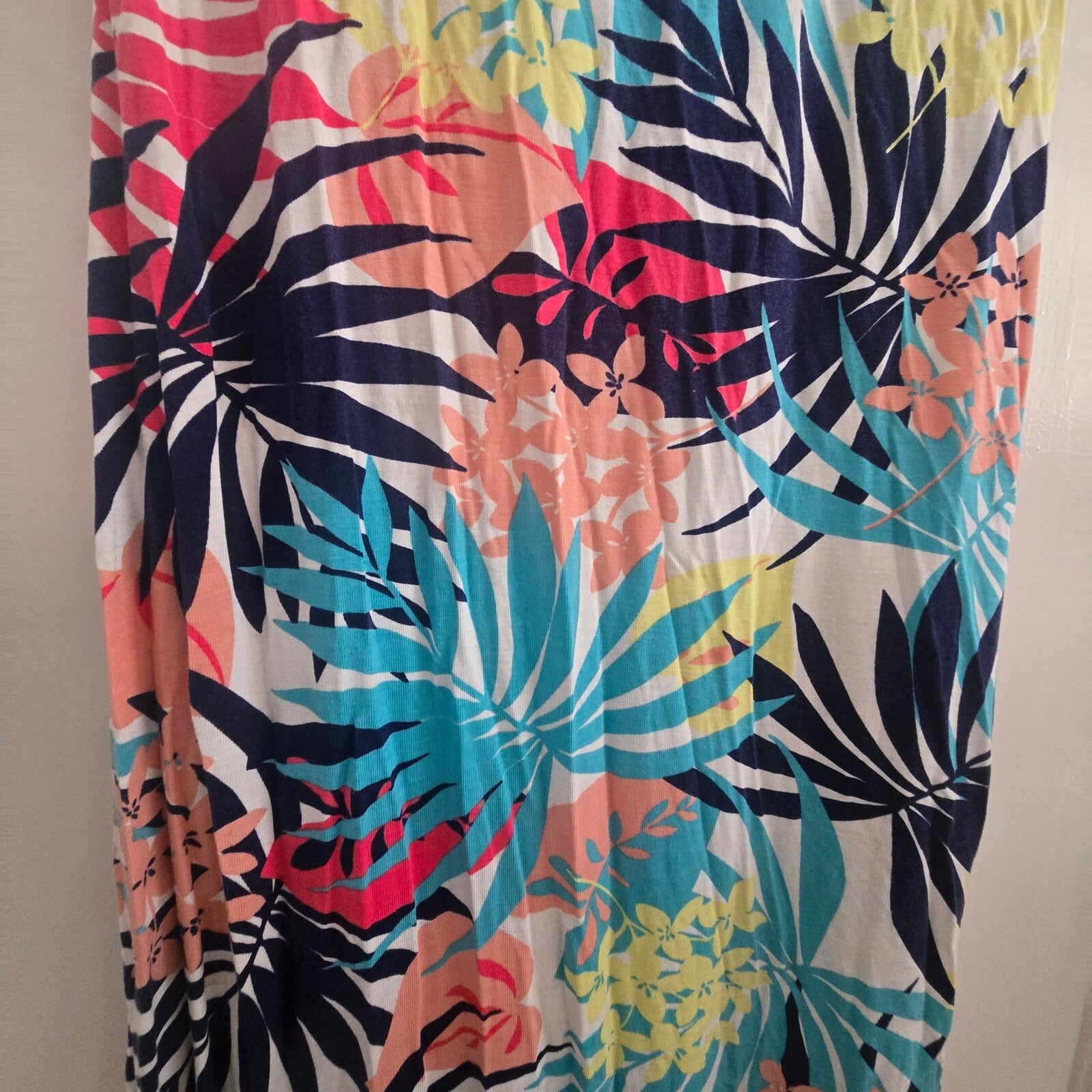 boohoo Tropical Print Bodycon jersey stretch maxi dress, size 8