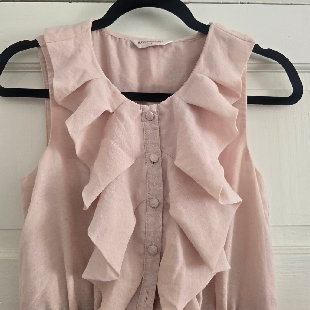Miss Selfridge Two-Tone Ruffle Front Sleeveless Mini Dress Size 8 y2k