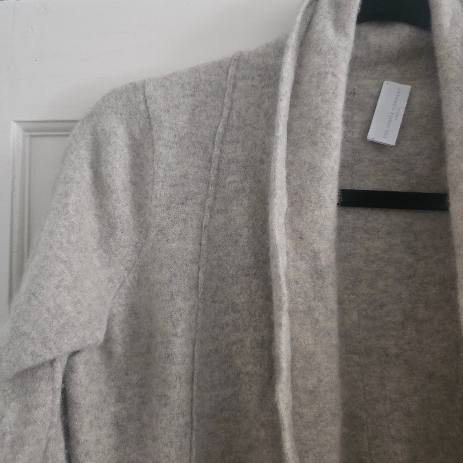 White Company Cashmere Open Front Cardigan Sweater, Size L