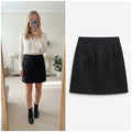 M&S Woman Black Textured Mini Skirt UK 12, smart, formal
