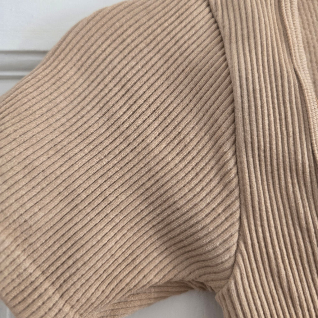 Zara Ribbed Beige Crop Top XS-S, square neck, basic, capsule wardrobe BNWT