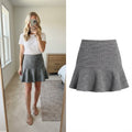 Primark Grey Flared Mini Skirt Size UK 8, preppy, monochrome, tweed like