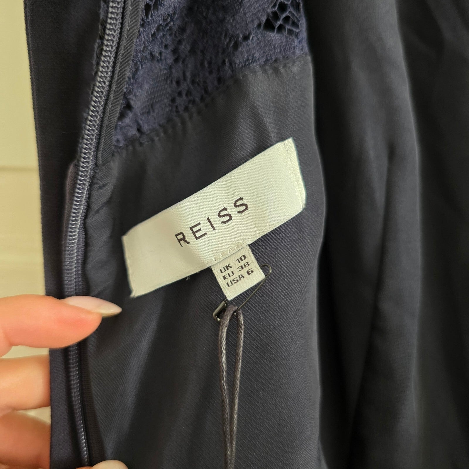 Reiss Night Navy Nicky Lace Back Jumpsuit UK 10 / US 6, BNWT, Luxury, Party