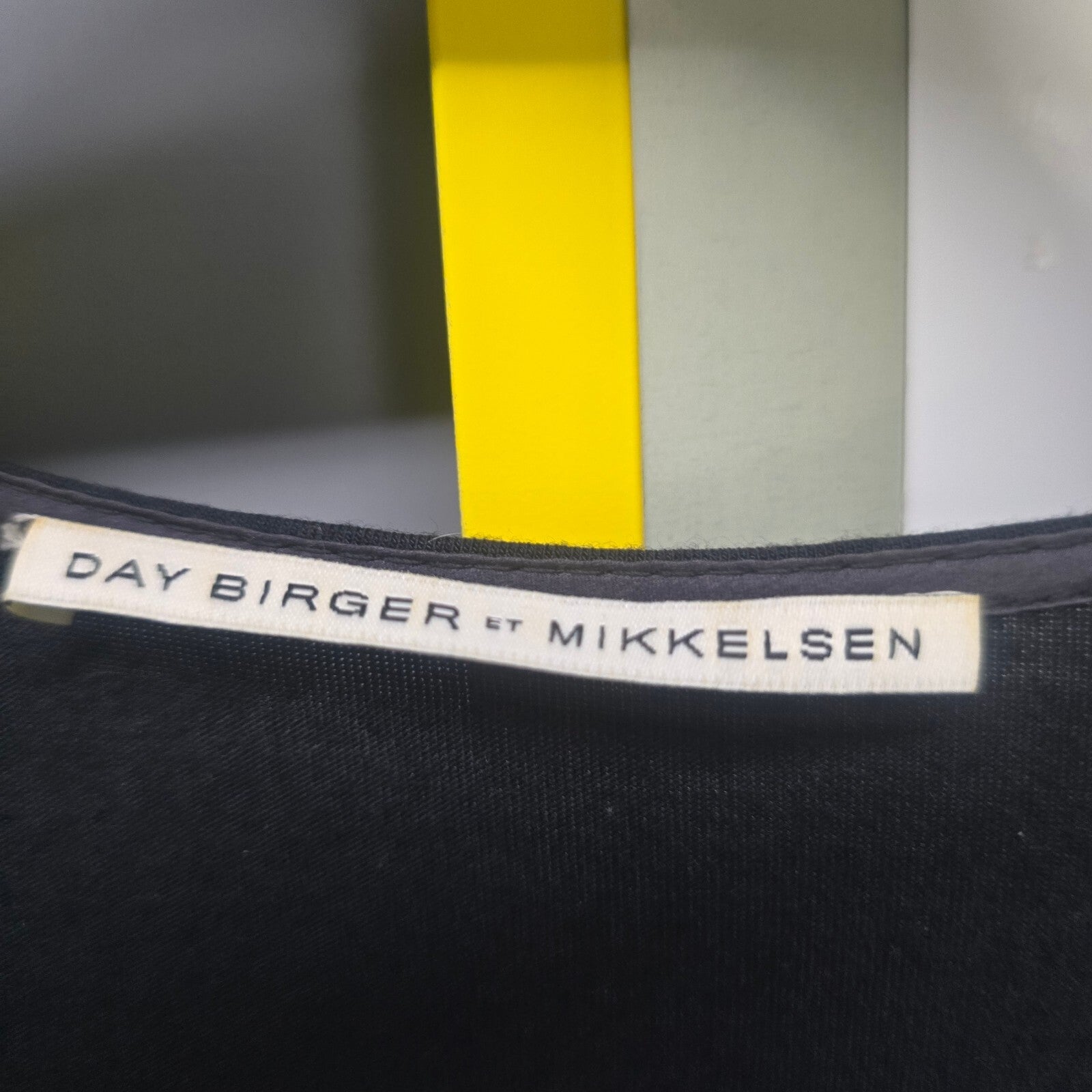 Day Birger et Mikkelsen Black Modal Blend Midi Dress with Circular Detail, XS