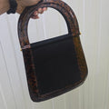 Vintage Style Black and Tortoiseshell Structured Small Handbag