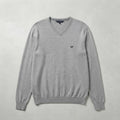 Crew Clothing Company Men's Grey V-Neck Cotton Sweater Jumper Size L