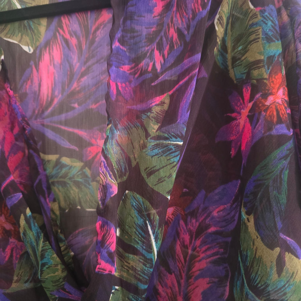 M&S Collection Medium Floral Twist Front Sheer Kaftan Holiday Lightweight Size M