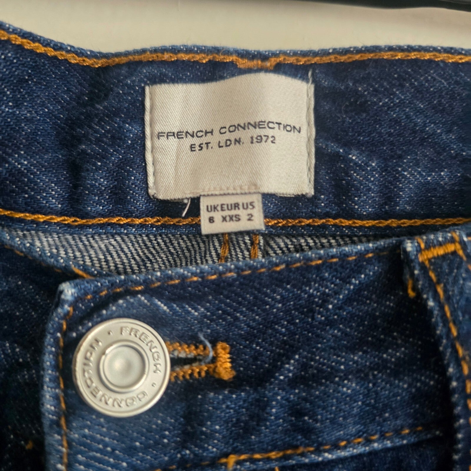 French Connection Dark Blue Denim Jeans Size UK 6, relaxed fit